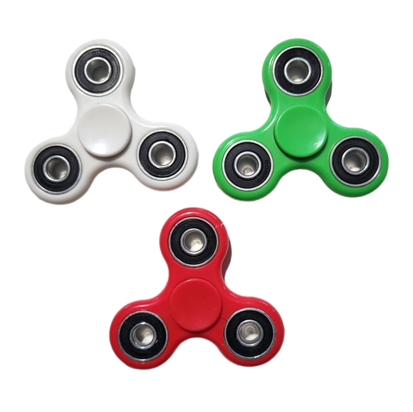 Fidget Spinner Toys Set of 5 Fidget Spinners Black, Red, Blue, Green, White - Picture 3 of 3